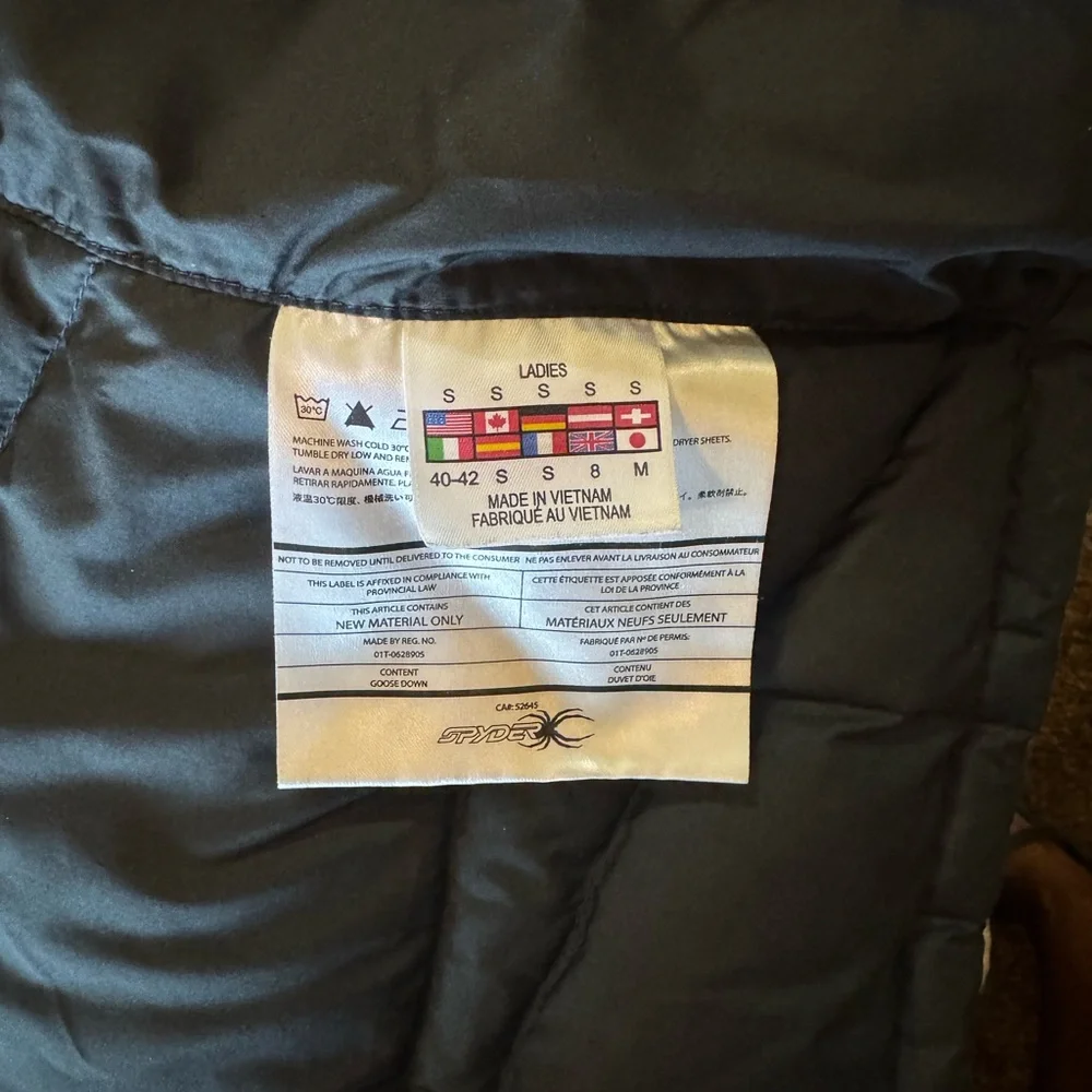 Spyder Women's Black Goose Down Puffer Jacket - Picture 7 of 8